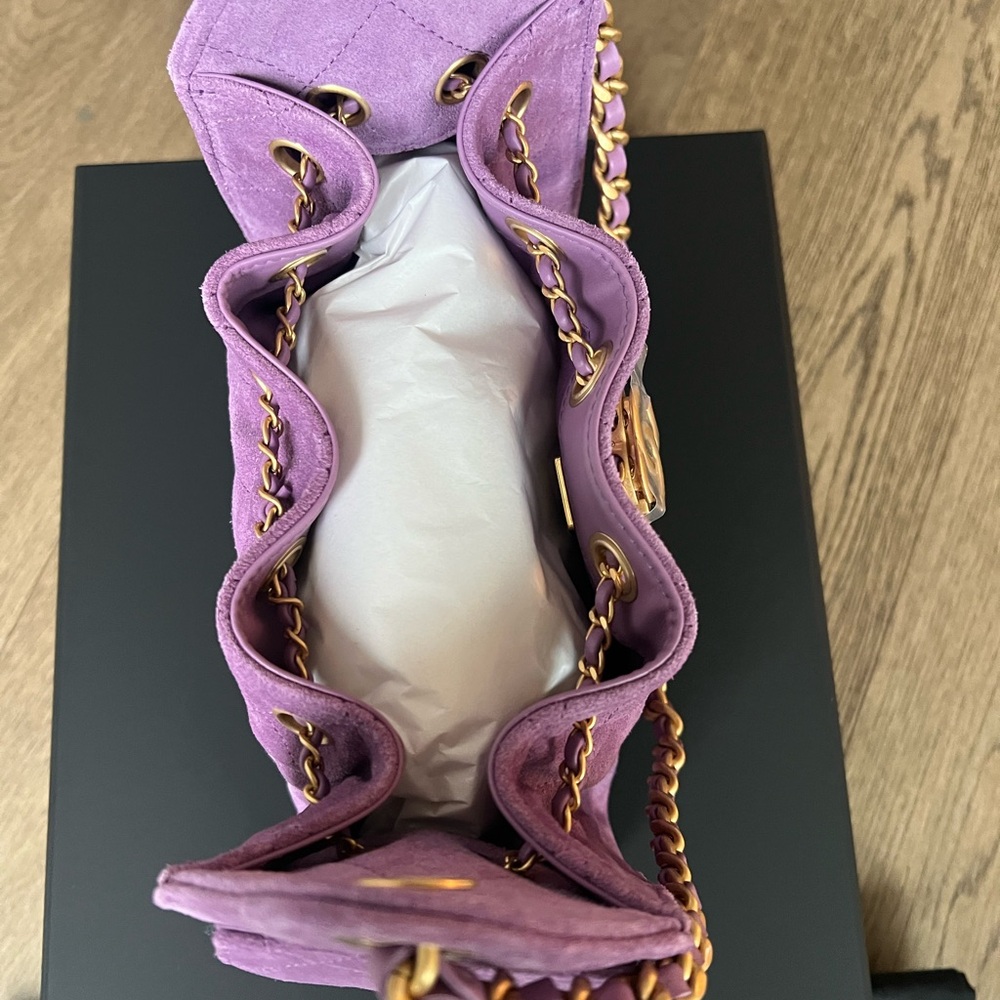 Chanel mini 25 from 26c purple suede hobo bag - Picture 6 of 7
